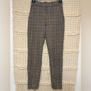 H&M Black and Brown Checkered Pants Size 2